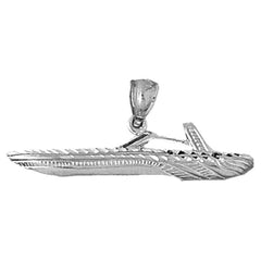 Sterling Silver Speed Race Boat Pendant