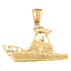Yellow Gold-plated Silver Yatch Pendant