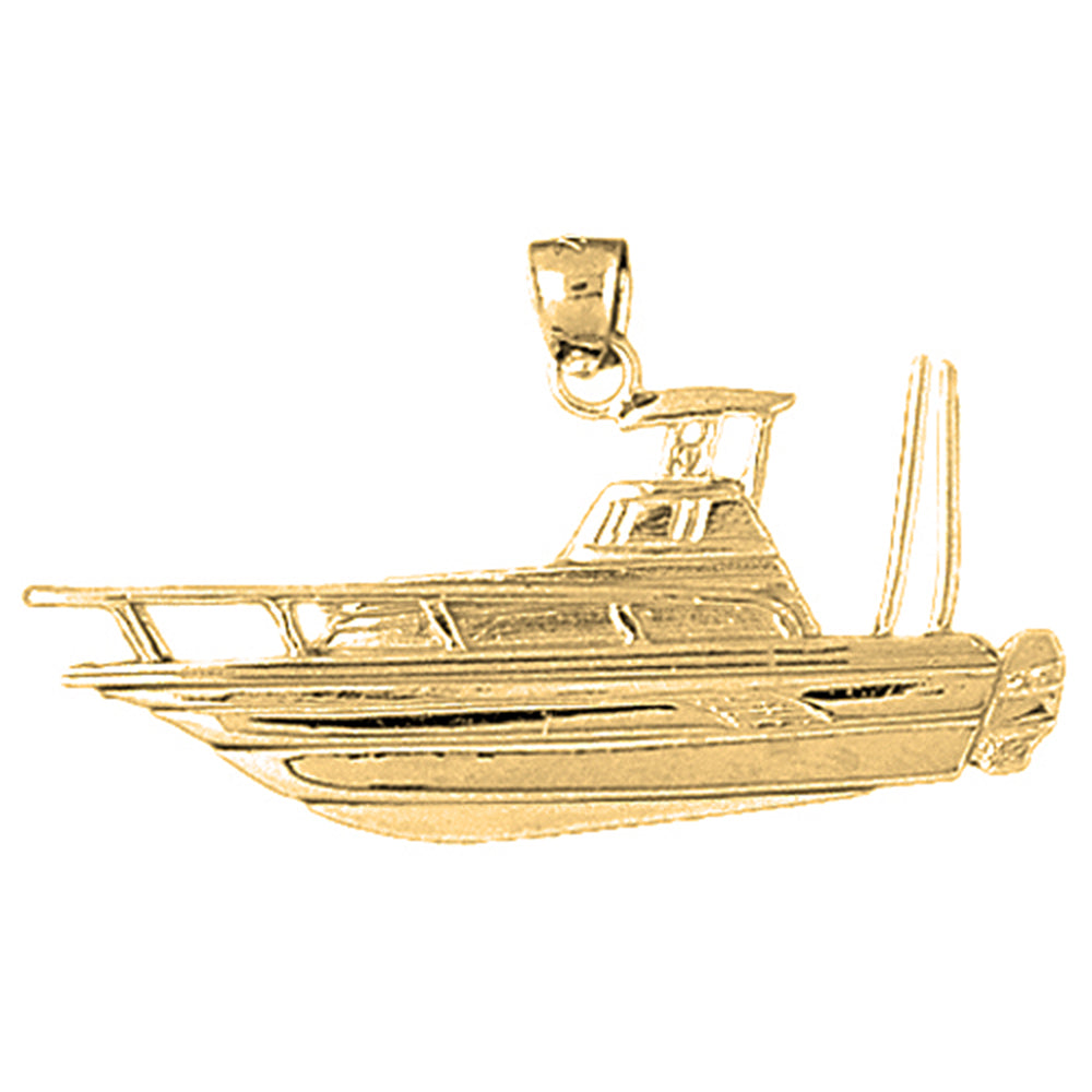 Yellow Gold-plated Silver Yatch Pendant