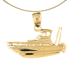 Sterling Silver Yatch Pendant (Rhodium or Yellow Gold-plated)
