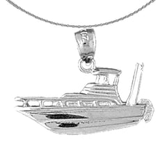 Sterling Silver Yatch Pendant (Rhodium or Yellow Gold-plated)