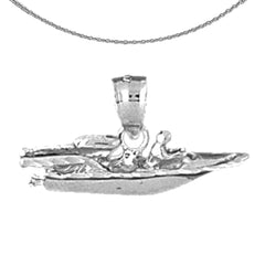 Colgante de moto acuática de plata de ley (bañado en rodio o oro amarillo)