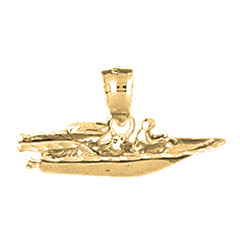 Yellow Gold-plated Silver Jet Ski Pendant