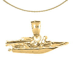 Colgante de moto acuática de plata de ley (bañado en rodio o oro amarillo)