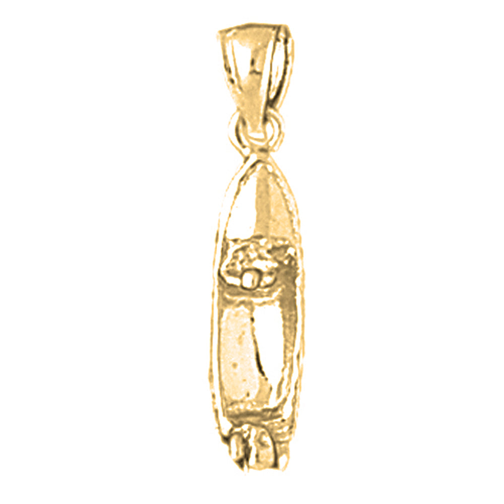 Yellow Gold-plated Silver Jet Ski 3D Pendant