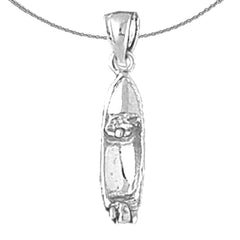 Sterling Silver Jet Ski 3D Pendant (Rhodium or Yellow Gold-plated)