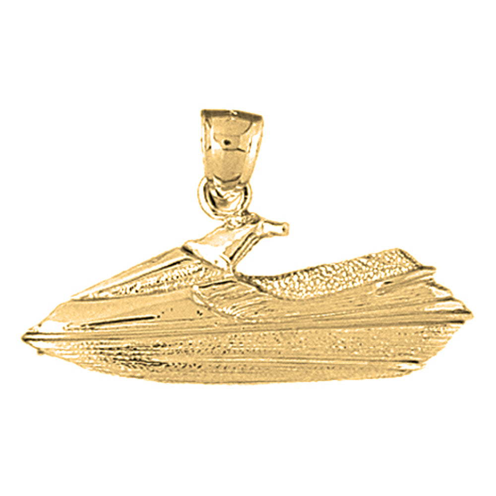 Yellow Gold-plated Silver Jet Ski Pendant