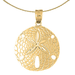 Sterling Silver Sand Dollar Pendant (Rhodium or Yellow Gold-plated)