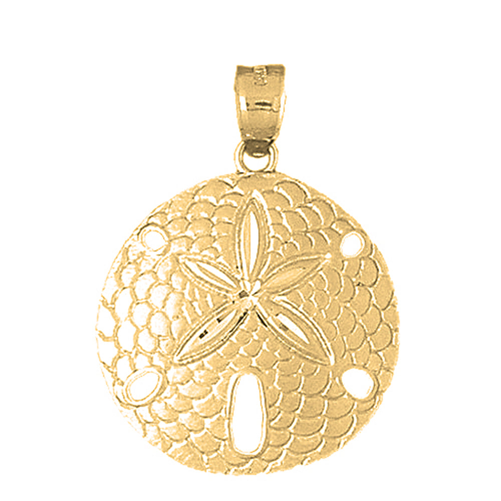 Yellow Gold-plated Silver Sand Dollar Pendant