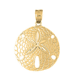 Yellow Gold-plated Silver Sand Dollar Pendant