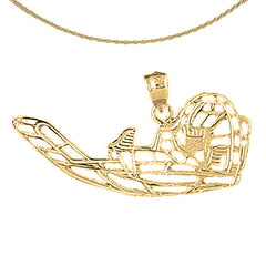 Colgante de aerodeslizador de plata de ley (bañado en rodio o oro amarillo)