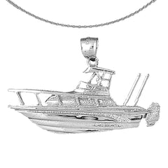 Sterling Silver Yatch Pendant (Rhodium or Yellow Gold-plated)