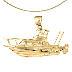 Sterling Silver Yatch Pendant (Rhodium or Yellow Gold-plated)
