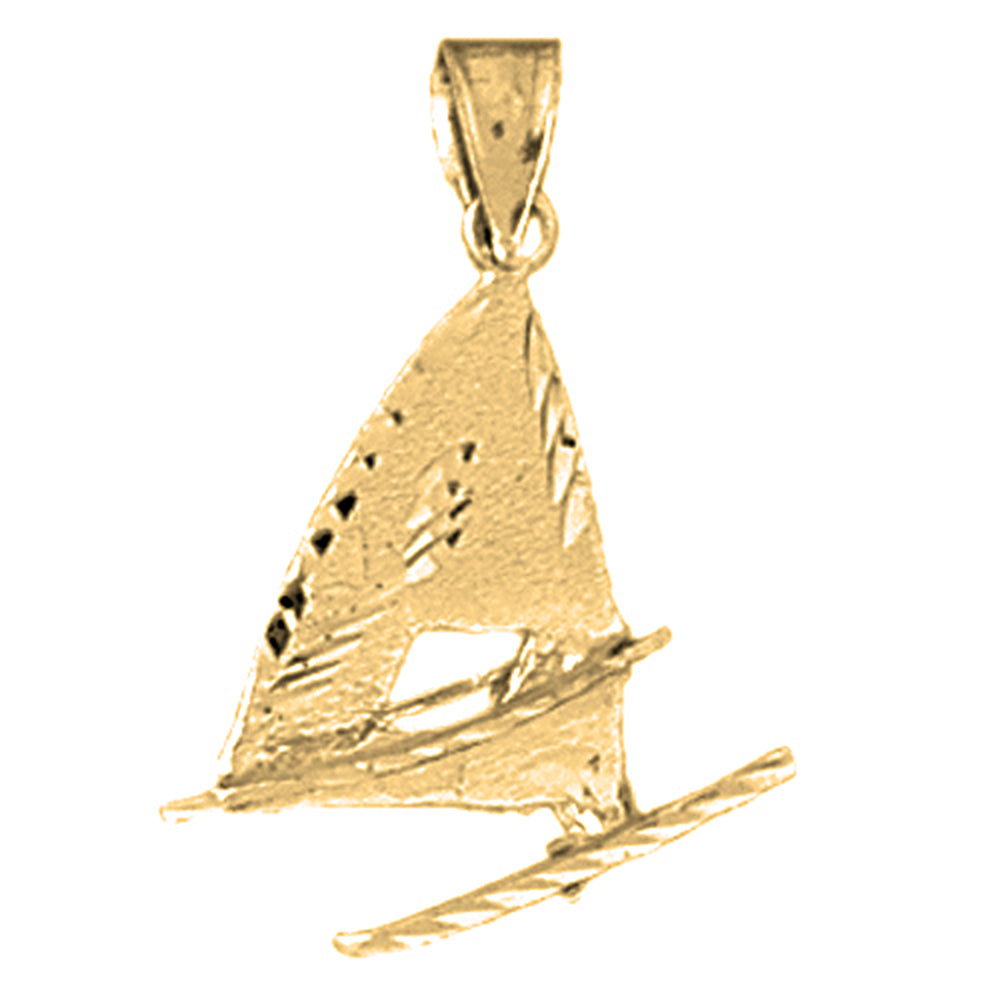 Yellow Gold-plated Silver Sailboat Pendant