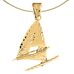 Colgante de velero de plata de ley (bañado en rodio o oro amarillo)