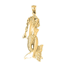 Yellow Gold-plated Silver Mermaid Pendant