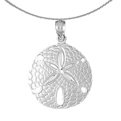 Sterling Silver Sand Dollar Pendant (Rhodium or Yellow Gold-plated)