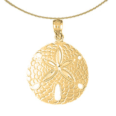 Sterling Silver Sand Dollar Pendant (Rhodium or Yellow Gold-plated)