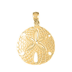 Yellow Gold-plated Silver Sand Dollar Pendant