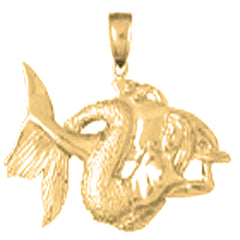 Yellow Gold-plated Silver Mermaid Pendant