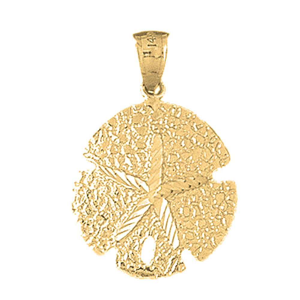 Yellow Gold-plated Silver Sand Dollar Pendant