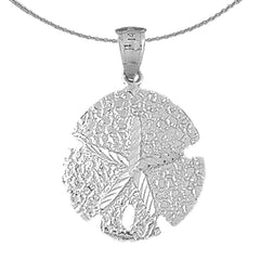 Sterling Silver Sand Dollar Pendant (Rhodium or Yellow Gold-plated)
