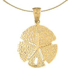 Sterling Silver Sand Dollar Pendant (Rhodium or Yellow Gold-plated)