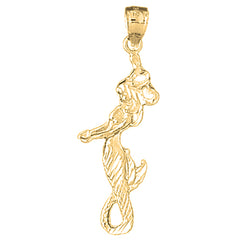 Yellow Gold-plated Silver Mermaid Pendant