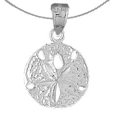 Sterling Silver Sand Dollar Pendant (Rhodium or Yellow Gold-plated)