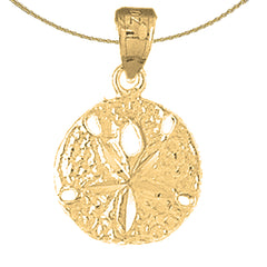 Sterling Silver Sand Dollar Pendant (Rhodium or Yellow Gold-plated)