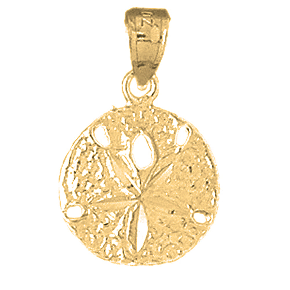 Yellow Gold-plated Silver Sand Dollar Pendant