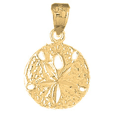 Yellow Gold-plated Silver Sand Dollar Pendant