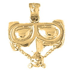 Yellow Gold-plated Silver Scuba Mask Pendant