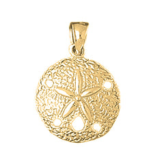 Yellow Gold-plated Silver Sand Dollar Pendant