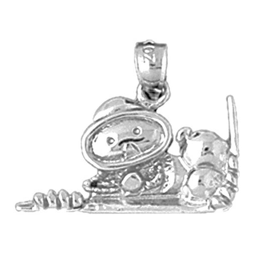 Sterling Silver Scuba Diver Pendant