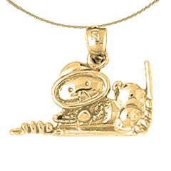 Taucheranhänger aus Sterlingsilber (rhodiniert oder gelbvergoldet)