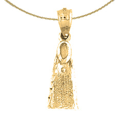 Sterling Silver Scuba Finn Pendant (Rhodium or Yellow Gold-plated)