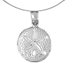 Sterling Silver Sand Dollar Pendant (Rhodium or Yellow Gold-plated)