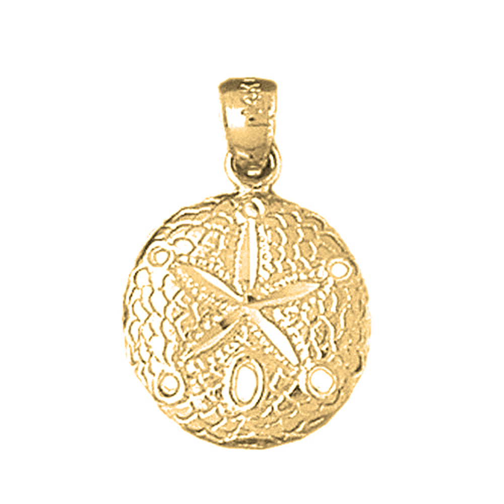 Yellow Gold-plated Silver Sand Dollar Pendant