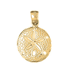 Yellow Gold-plated Silver Sand Dollar Pendant