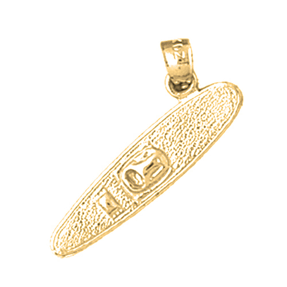 Yellow Gold-plated Silver Kayak Pendant