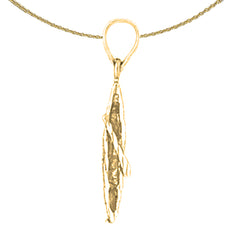 Colgante de canoa 3D de plata de ley (bañado en rodio o oro amarillo)