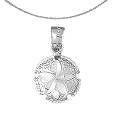 Sterling Silver Sand Dollar Pendant (Rhodium or Yellow Gold-plated)
