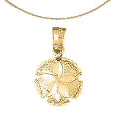 Sterling Silver Sand Dollar Pendant (Rhodium or Yellow Gold-plated)