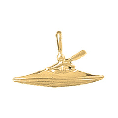 Yellow Gold-plated Silver Kayak Pendant