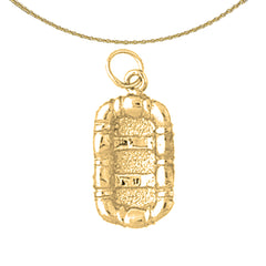 3D-Floßanhänger aus Sterlingsilber (rhodiniert oder gelbvergoldet)