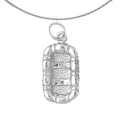 3D-Floßanhänger aus Sterlingsilber (rhodiniert oder gelbvergoldet)