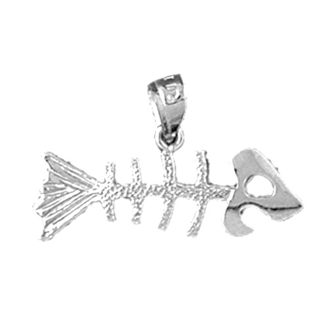 Sterling Silver Fish Bones Pendant