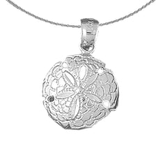 Sterling Silver Sand Dollar Pendant (Rhodium or Yellow Gold-plated)