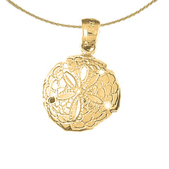 Sterling Silver Sand Dollar Pendant (Rhodium or Yellow Gold-plated)